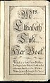 Prayer Book, with inscription to Mrs. Elizabeth Inke by Matthias Buchinger, Matthias Buchinger (German, Ansbach 1674–1739)
