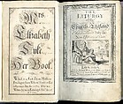 Prayer Book, with inscription to Mrs. Elizabeth Inke by Matthias Buchinger, Matthias Buchinger (German, Ansbach 1674–1739)