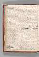 Notebook with Views of the Excavations at Herculaneum and of Other Italian Cities, Jérôme Charles Bellicard (French, Paris 1726–1786 Paris), Notebook of 55 pages on 29 leaves. Last leaf is hinged onto blank leaf. Two leaves are numbered 36 bis and 37 bis (in addition to pages 36, 37). Four leaves are missing between pages 1 and 2; one leaf is missing between pages 7 and 8; two leaves are missing between pages 23 and 24; two leaves are missing between pages 39 and 40; two leaves are missing between pages 51 and 52. Late-eighteenth-century or early-nineteenth-century sprinkled leather binding with marbleized endpapers.