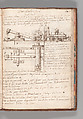 Notebook with Views of the Excavations at Herculaneum and of Other Italian Cities, Jérôme Charles Bellicard (French, Paris 1726–1786 Paris), Notebook of 55 pages on 29 leaves. Last leaf is hinged onto blank leaf. Two leaves are numbered 36 bis and 37 bis (in addition to pages 36, 37). Four leaves are missing between pages 1 and 2; one leaf is missing between pages 7 and 8; two leaves are missing between pages 23 and 24; two leaves are missing between pages 39 and 40; two leaves are missing between pages 51 and 52. Late-eighteenth-century or early-nineteenth-century sprinkled leather binding with marbleized endpapers.