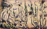 Bathers (recto); Landscape (verso), Paul Cézanne (French, Aix-en-Provence 1839–1906 Aix-en-Provence), Watercolor and graphite on wove paper