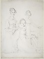The Kaunitz Sisters (Leopoldine, Caroline, and Ferdinandine), Jean Auguste Dominique Ingres (French, Montauban 1780–1867 Paris), Graphite on laid paper