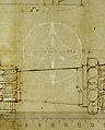 St. Peter's, cornice and architrave, profile; key, elevation; triglyph and guttae, elevation and section (recto) blank (verso), Drawn by Anonymous, French, 16th century, Dark brown ink, black chalk, and incised lines