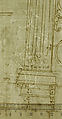 Palazzo Massimo alle Colonne, fireplace, details; Unknown, cornice, profile (recto) Palazzo Massimo alle Colonne, door and window, details (verso), Drawn by Anonymous, French, 16th century, Dark brown ink, black chalk, and incised lines