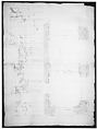 S. Maria in Domnica, portico, plan; details, profile (recto) blank (verso), Drawn by Anonymous, French, 16th century, Dark brown ink, black chalk, and incised lines
