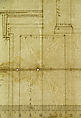 Temple of Hercules, Cori, plan, elevation; portal, details; Doric order, details (recto) St. Peter's, drum, section (verso), Drawn by Anonymous, French, 16th century, Dark brown ink, black chalk, and incised lines