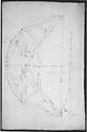 St. Peter's, centering truss, tunnel vault, section (recto) 
blank (verso), Drawn by Anonymous, French, 16th century, Dark brown ink, black chalk, and incised lines