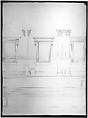 St. Peter's, drum, exterior, elevation (recto) St. Peter's, tribune, entablature, section and details (verso), Drawn by Anonymous, French, 16th century, Pen and dark brown ink, black chalk, and incised lines