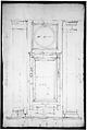 San Lorenzo, Library, Ricetto, window, elevation (recto) San Lorenzo, Library, Ricetto, column, elevation; details, elevation (verso), Drawn by Anonymous, French, 16th century, Dark brown ink, black chalk, and incised lines
