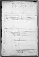 San Lorenzo, Library, Ricetto, entablature, elevation profile (recto) San Lorenzo, Library, Ricetto, column, elevation (verso), Drawn by Anonymous, French, 16th century, Dark brown ink, black chalk, and incised lines