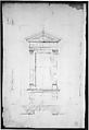 San Lorenzo, New Sacristy, window, plan; elevation (recto) San Lorenzo, New Sacristy, window, plan; elevation (verso), Drawn by Anonymous, French, 16th century, Dark brown ink, black chalk, and incised lines