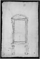 San Lorenzo, Library, Ricetto, portal to Ricetto, elevation; plan (recto) San Lorenzo, Library, Ricetto, portal from cloister, details (verso), Drawn by Anonymous, French, 16th century, Dark brown ink, black chalk, and incised lines