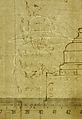 San Lorenzo, New Sacristy, plan (recto) San Lorenzo, New Sacristy, details, elevation and section (verso), Drawn by Anonymous, French, 16th century, Dark brown ink, black chalk, and incised lines