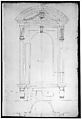 St. Peter's, apse, exterior niche details (recto) St Peter's, apse, exterior niche elevation and profile of scrolled console, elevation of column shaft (verso), Drawn by Anonymous, French, 16th century, Dark brown ink, black chalk, and incised lines