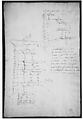 San Lorenzo, New Sacristy, niche frame, tabernacle, plan and elevation (recto) San Lorenzo, New Sacristy, entablature, cornice, and base of niche, profiles (verso), Drawn by Anonymous, French, 16th century, Dark brown ink, black chalk, and incised lines