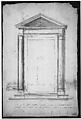 Sant'Apollonia, portal, elevation (recto) Sant'Apollonia, portal, plan (verso), Drawn by Anonymous, French, 16th century, Dark brown ink, black chalk, and incised lines