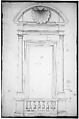 Palazzo Senatorio, window, elevation (recto) Palazzo Senatorio, window, plan; section (verso), Drawn by Anonymous, French, 16th century, Dark brown ink, black chalk, and incised lines