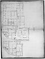 Unidentified palace, plan (recto) blank (verso), Drawn by Anonymous, French, 16th century, Dark brown ink, black chalk, and incised lines