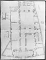 Palazzo Massimo alle Colonne, plan (recto); Palazzo Massimo alle Colonne, façade, details and fireplace (verso), Anonymous, French, 16th century, Dark brown ink, black chalk, and incised lines
