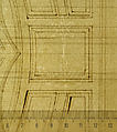 Unidentified, ceiling plan (recto) Pont du Gard, perspective elevation (verso), Drawn by Anonymous, French, 16th century, Dark brown ink, black chalk, and incised lines
