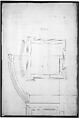 St. Peter's, apse, window, elevation (recto) Unidentified, portal, elevation (verso), Drawn by Anonymous, French, 16th century, Dark brown ink, black chalk, and incised lines