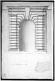 St. Peter's, apse, window, elevation (recto) Unidentified, portal, elevation (verso), Drawn by Anonymous, French, 16th century, Dark brown ink, black chalk, and incised lines