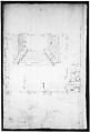 San Lorenzo, Library, plan; reflected ceiling plan; stair, detail (recto) San Lorenzo, Ricetto, plan (verso), Drawn by Anonymous, French, 16th century, Dark brown ink, black chalk, and incised lines
