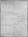 Pantheon, portico,  plan (recto) Pantheon, portico, details and perspective (verso), Drawn by Anonymous, French, 16th century, Dark brown ink, black chalk, and incised lines