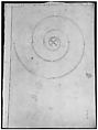 S. Maria in Trastevere, Ionic capital, volute, side elevation (recto) Unidentified, Ionic capital volute, construction diagram (verso), Drawn by Anonymous, French, 16th century, Dark brown ink, black chalk, and incised lines