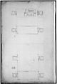 Forum of Nerva, colonnade, profiles of attic and entablature, architrave and column detail (recto) Arch of Constantine, plan (verso), Drawn by Anonymous, French, 16th century, Dark brown ink, black chalk, and incised lines