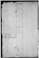 Temple of Minerva, elevation of architrave (recto) Temple of Minerva, column shaft (verso), Drawn by Anonymous, French, 16th century, Dark brown ink, black chalk, and incised lines