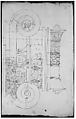 Unidentified, Ionic capital, elevation, front and side (recto) Unidentifed, Ionic capital, section, detail; Ionic capital, elevation, detail  (verso), Drawn by Anonymous, French, 16th century, Dark brown ink, black chalk, and incised lines