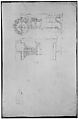 Unidentified, Ionic capital, front and side elevations with small studies (recto) calculation notes (verso), Drawn by Anonymous, French, 16th century, Dark brown ink, black chalk, and incised lines