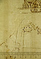 S. Costanza, drum, interior, elevation; column shafts, profiles; narthex, section; stair, detail plan (recto) stair, plans; window, elevation (verso), Drawn by Anonymous, French, 16th century, Dark brown ink, black chalk, and incised lines