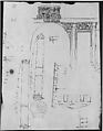 S. Costanza, drum, interior, elevation; column shafts, profiles; narthex, section; stair, detail plan (recto) stair, plans; window, elevation (verso), Drawn by Anonymous, French, 16th century, Dark brown ink, black chalk, and incised lines