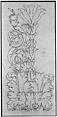 Ornamental drawings (recto) blank (verso), Drawn by Anonymous, French, 16th century, Dark brown ink, black chalk, and incised lines