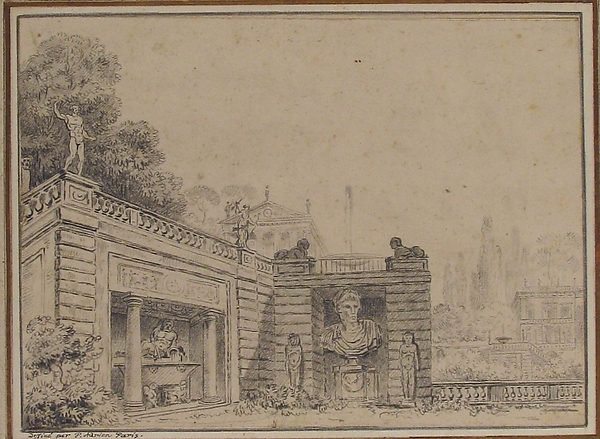 The Base of the Terrace at the Villa Albani