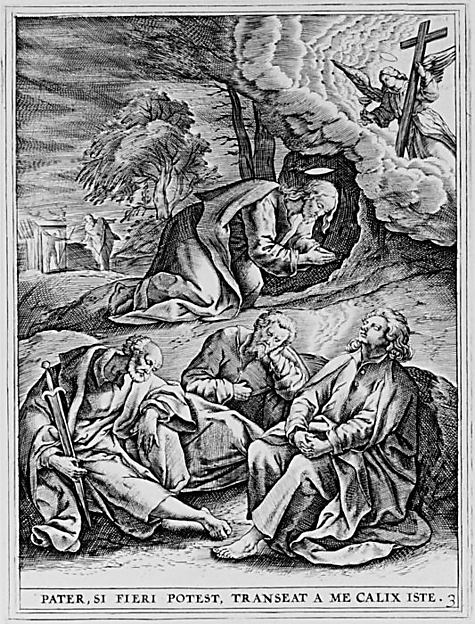 Christ Praying in the Garden on the Mount of Olives, from "The Passion of Christ (Passio Domni Nostri Jesu Christi)" by Hieronymus (Jerome) Wierix