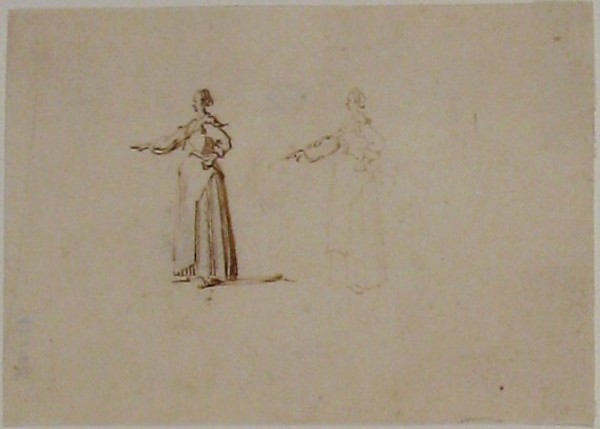 A woman with hand outstretched