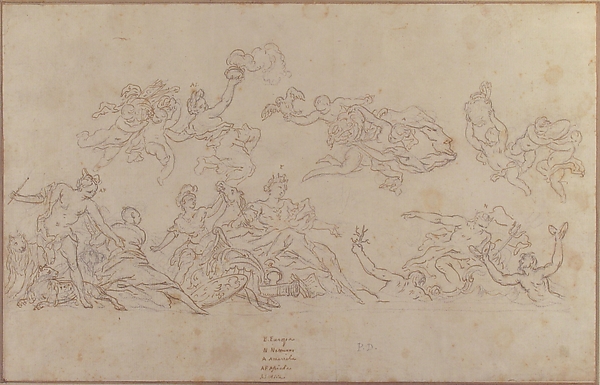 Design for a Ceiling Decoration with Neptune and Allegories of the Four Continents