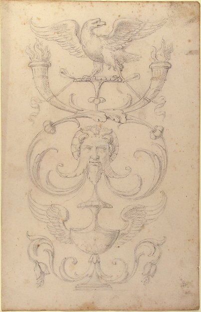 Drawing of a Grotesque after a 16th-century Decorative Relief.