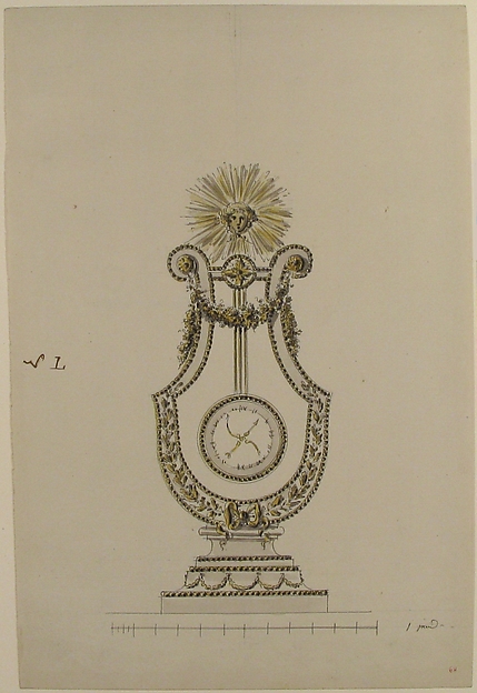 Design for a Clock in the Form of a Lyre