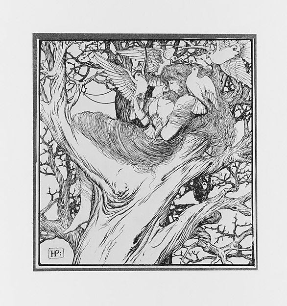 The Princess Dwells in the Oak Tree Where ye Wild Pigeons Come to Feed Her, for "The Wonder Clock"