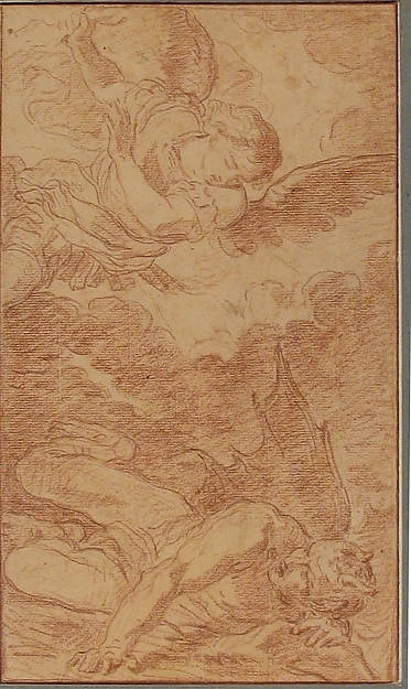 St. Michael Casting Down Lucifer, after Pier Francesco Mola by Louis Jean Jacques Durameau