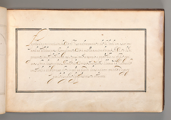 Calligraphic Exercise in Italian (Cursive Script)