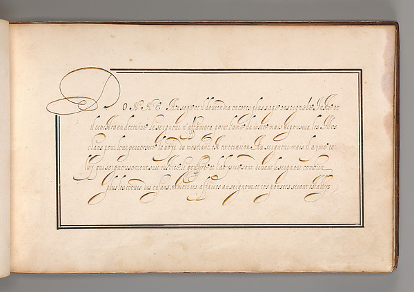 Calligraphic Exercise in French (Cursive Script)