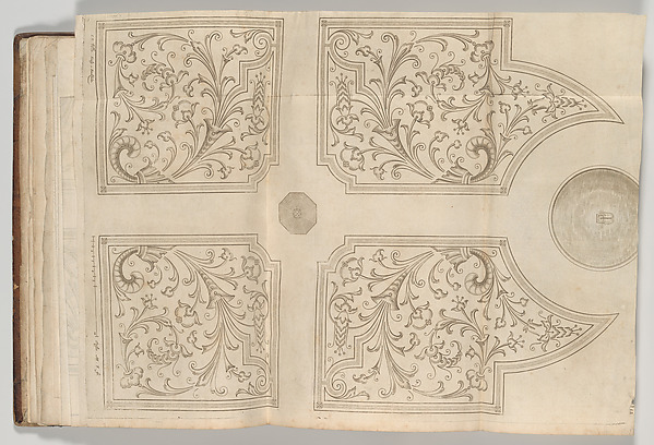 Design for a fountain and four square parterres for a pleasure garden