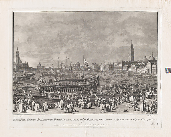 Plate 5: The Doge in the Bucintoro Departing for the Porto di Lido on Ascension Day, from 'Ducal Ceremonies and Festivals' (Le Feste Ducali)