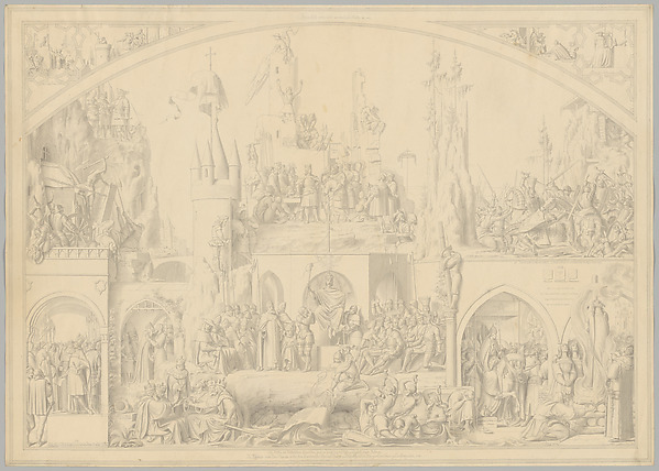 Preparatory Drawing for a Print Series on the History of Germany (Die Geschichte des deutschen Volkes in fünfzehn Bildern)