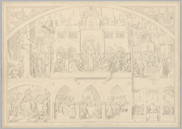Preparatory Drawing for a Print Series on the History of Germany (Die Geschichte des deutschen Volkes in fünfzehn Bildern)